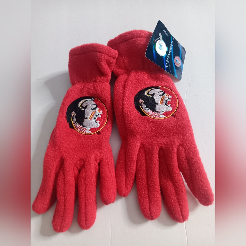 Florida State Seminoles, NCAA Women's Fleece Gloves, O/S, Red